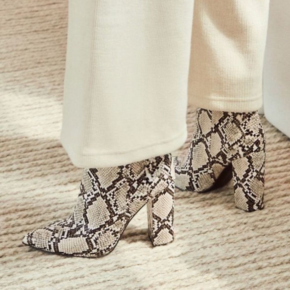 Snake Pattern Block Heeled Bootie - Picture 5 of 5